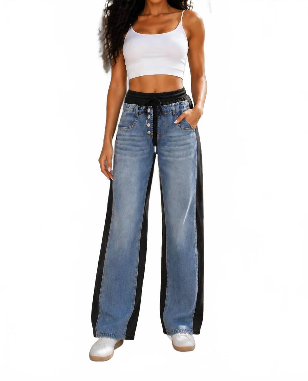 NEW SURELYMINE apex hybrid wide leg jeans in black